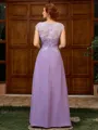 A-line Scoop Appliques Lace Asymmetrical Chiffon Mother of the Bride Dress