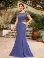 Sheath/Column Chiffon Beading Bateau Short Sleeves Floor-Length Mother of the Bride Dresses