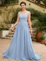 A-Line/Princess Chiffon Applique V-neck Sleeveless Floor-Length Mother of the Bride Dresses