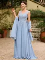 A-Line/Princess Chiffon Applique V-neck Sleeveless Floor-Length Mother of the Bride Dresses