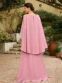 A-Line/Princess Chiffon Ruched V-neck 3/4 Sleeves Floor-Length Mother of the Bride Dresses