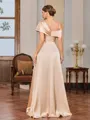 A-line Pleated Floor-Length Silk Like Satin Mother of the Bride Dress