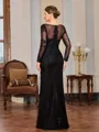 Sheath Scoop Long Sleeves Appliques Lace Floor-Length Tulle Mother of the Bride Dress