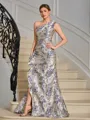 Sheath One-Shoulder Ruffles Floor-Length Mother of the Bride Dress