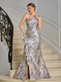 Sheath One-Shoulder Ruffles Floor-Length Mother of the Bride Dress