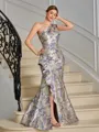 Sheath One-Shoulder Ruffles Floor-Length Mother of the Bride Dress