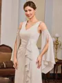 Sheath V-neck Ruffles Floor-Length Chiffon Mother of the Bride Dress