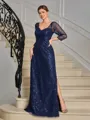 Sheath Sweetheart 3/4 Sleeves Floor-Length Mother of the Bride Dress