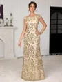 Sheath Bateau Floor-Length Lace Mother of the Bride Dress