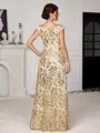 Sheath Bateau Floor-Length Lace Mother of the Bride Dress