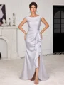 Sheath Scoop Ruffles Floor-Length Mother of the Bride Dress