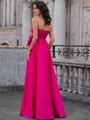 Sheath Straight Bow Floor-Length Taffeta Porm Dress