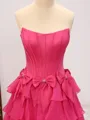 A-line Straight Bow Sweep Train 30D Chiffon Corset Porm Dress