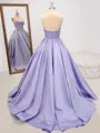 Ball-Gown Sweetheart Rhinestone Sweep Train Satin Corset Porm Dress