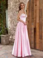 A-line Sweetheart Beading Floor-Length Silk Like Satin Porm Dress