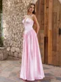 A-line Sweetheart Beading Floor-Length Silk Like Satin Porm Dress