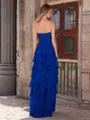 Sheath Sweetheart Cascading Ruffles Floor-Length Chiffon Porm Dress