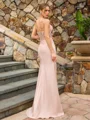 Sheath V-neck Beading Floor-Length Corset Prom Dress