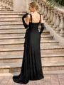 Sheath Straps Beading Floor-Length Jersey Corset Prom Dress