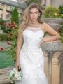 Trumpet/Mermaid Lace Spaghetti Straps Sleeveless Sweep Train Wedding Dress