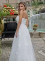 A-line/Princess Lace Off-the-Shoulder Sleeveless Sweep Train Wedding Dress