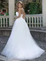 A-line/Princess Lace Sweetheart Sleeveless Sweep Train Wedding Dress