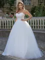 A-line/Princess Lace Sweetheart Sleeveless Sweep Train Wedding Dress