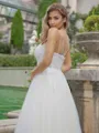 A-line/Princess Tulle Sweetheart Sleeveless Sweep Train Wedding Dress