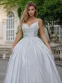 Ball-Gown Lace V-neck Sleeveless Sweep Train Wedding Dress