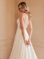 A-Line/Princess Stretch Crepe Lace V-neck Sleeveless Cathedral Train Wedding Dresses