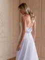 A-Line/Princess Chiffon Lace Spaghetti Straps Sleeveless Chapel Train Wedding Dresses