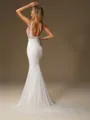 Sheath Square Chapel Train Corset Wedding Dress
