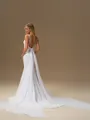 Sheath Straps Chapel Train Stretch Crepe Wedding Dress