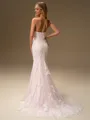 Sheath Sweetheart Sweep Train Lace Wedding Dress