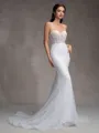 Sheath Spaghetti Straps Court Train Corset Wedding Dress