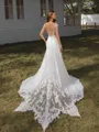 A-line Off-the-Shoulder Appliques Lace Cathedral Train Chiffon Wedding Dress