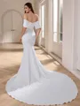 Sheath Off-the-Shoulder Cathedral Train Stretch Crepe Wedding Dress