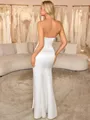 Sheath Sweetheart Pleated Chapel Train Satin Corset Convertible Wedding Dress