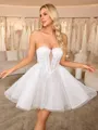 A-line Sweetheart Short/Mini Corset Wedding Dress