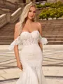 Trumpet/Mermaid Lace Off-the-Shoulder Sleeveless Court Train Wedding Dresses