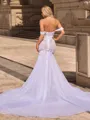 Trumpet/Mermaid Tulle Off-the-Shoulder Sleeveless Cathedral Train Wedding Dresses