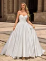 Ball Gown Satin Sweetheart Sleeveless Chapel Train Wedding Dresses