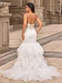 Trumpet/Mermaid Tulle Sweetheart Sleeveless Court Train Wedding Dresses