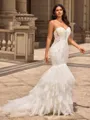 Trumpet/Mermaid Tulle Sweetheart Sleeveless Court Train Wedding Dresses