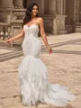 Trumpet/Mermaid Tulle Sweetheart Sleeveless Court Train Wedding Dresses