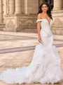Trumpet/Mermaid Organza Off-the-Shoulder Sleeveless Chapel Train Wedding Dresses