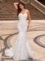 Trumpet/Mermaid Tulle Sweetheart Sleeveless Court Train Wedding Dresses