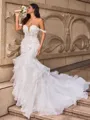 Trumpet/Mermaid Organza Off-the-Shoulder Sleeveless Court Train Wedding Dresses