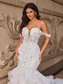 Trumpet/Mermaid Organza Off-the-Shoulder Sleeveless Court Train Wedding Dresses