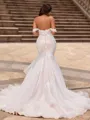 Trumpet/Mermaid Organza Off-the-Shoulder Sleeveless Chapel Train Wedding Dresses